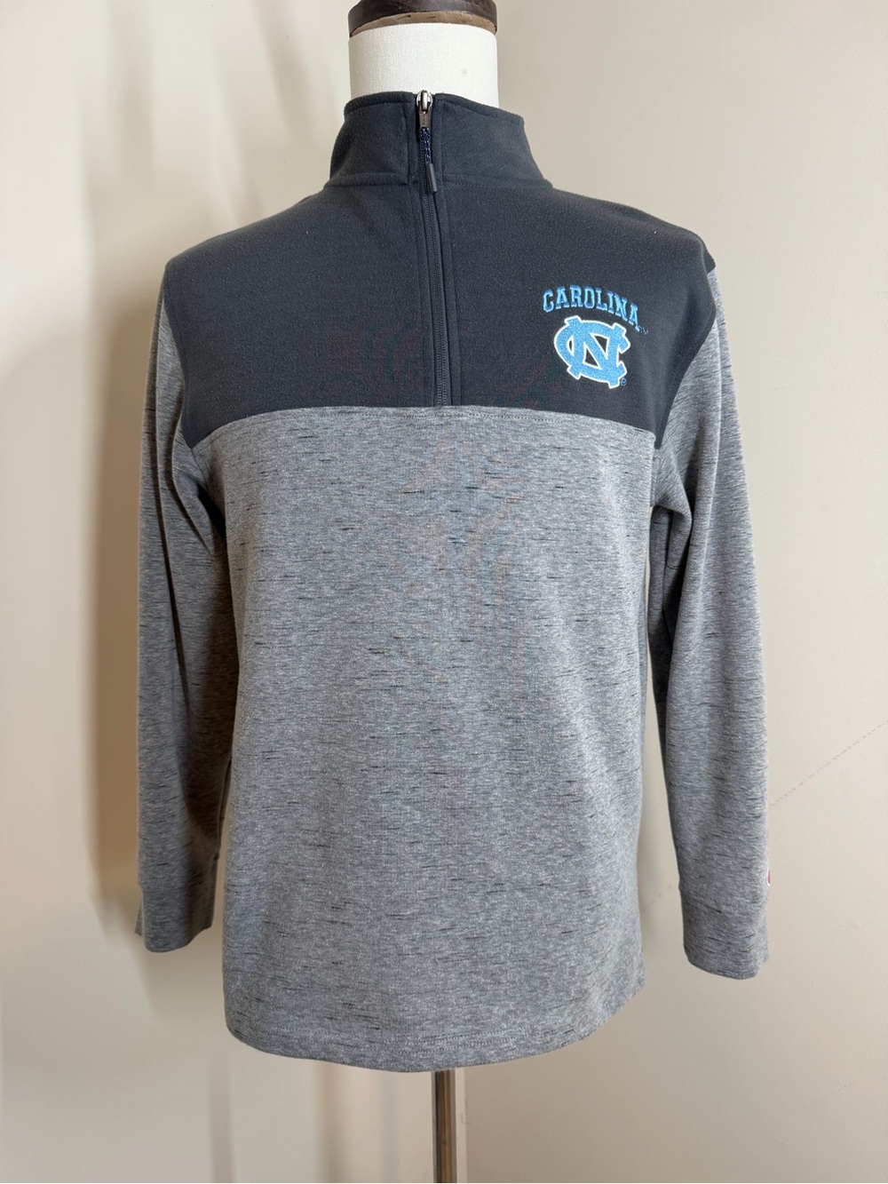 Champion Men’s UNC Tarheels -SZ S- Gameday Grey Pullover 1/4 Zip Sweatshirt